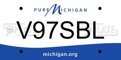 V97SBL Michigan License Plate