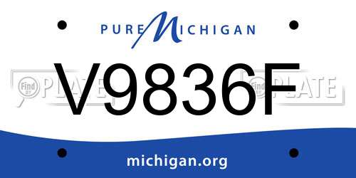 V9836F Michigan License Plate