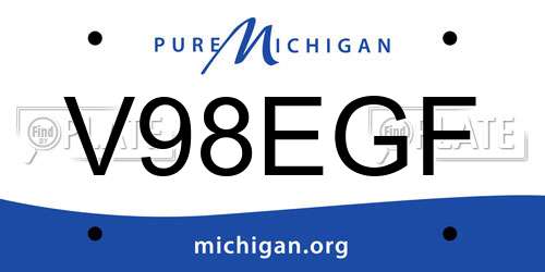V98EGF Michigan License Plate