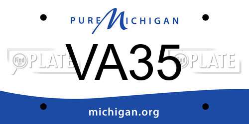 VA35 Michigan License Plate