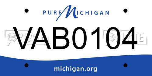 VAB0104 Michigan License Plate