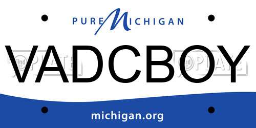 VADCBOY Michigan License Plate