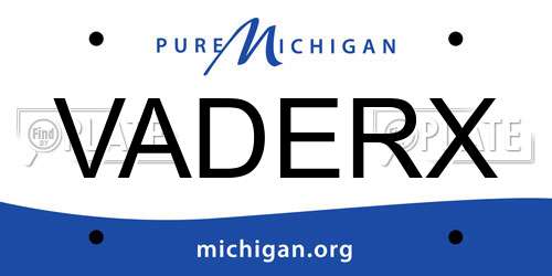 VADERX Michigan License Plate