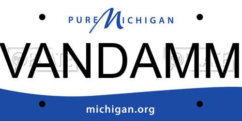 VANDAMM Michigan License Plate