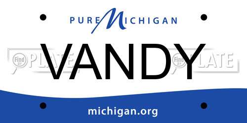 VANDY Michigan License Plate