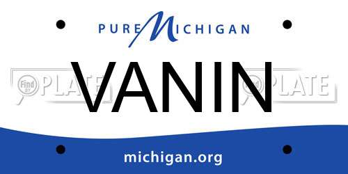 VANIN Michigan License Plate