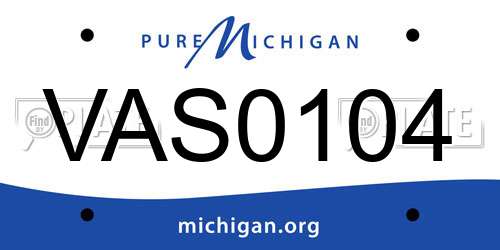 VAS0104 Michigan License Plate