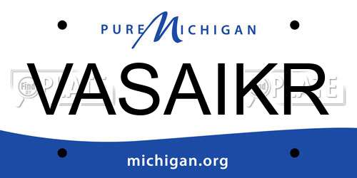 VASAIKR Michigan License Plate