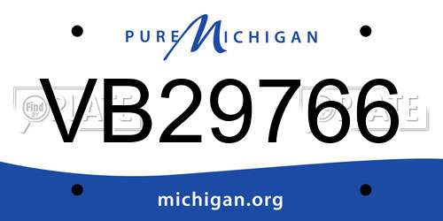 VB29766 Michigan License Plate