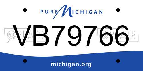 VB79766 Michigan License Plate
