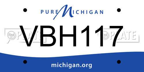 VBH117 Michigan License Plate