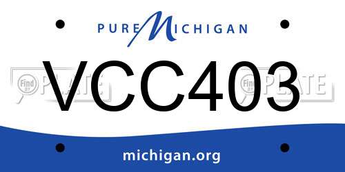 VCC403 Michigan License Plate