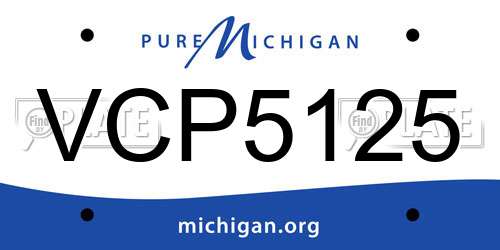 VCP5125 Michigan License Plate