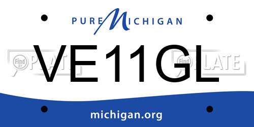 VE11GL Michigan License Plate