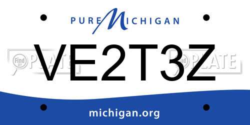 VE2T3Z Michigan License Plate