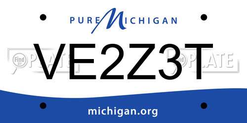 VE2Z3T Michigan License Plate