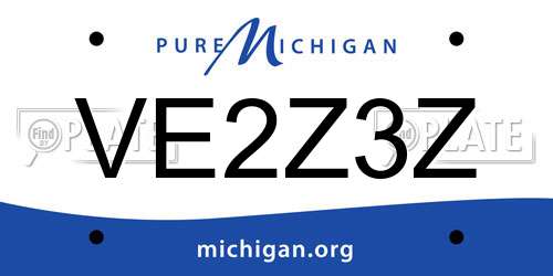 VE2Z3Z Michigan License Plate