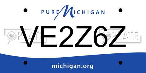 VE2Z6Z Michigan License Plate