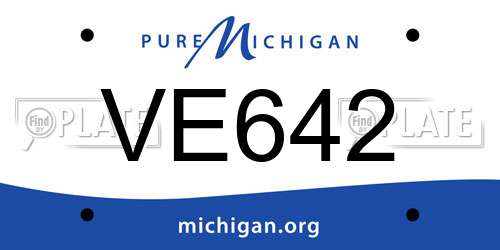 VE642 Michigan License Plate