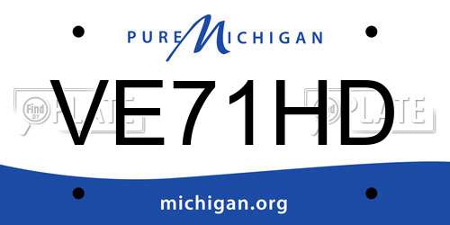 VE71HD Michigan License Plate