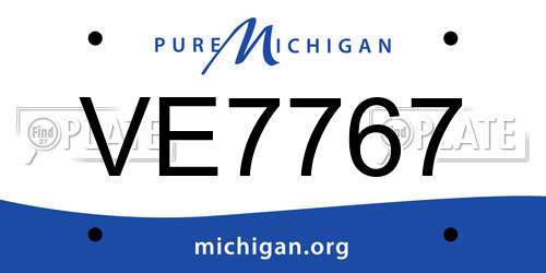 VE7767 Michigan License Plate