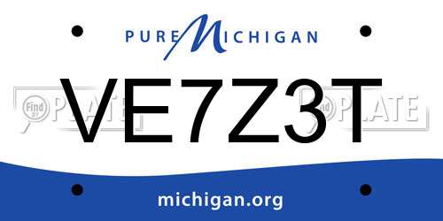 VE7Z3T Michigan License Plate
