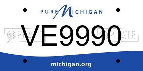 VE9990 Michigan License Plate