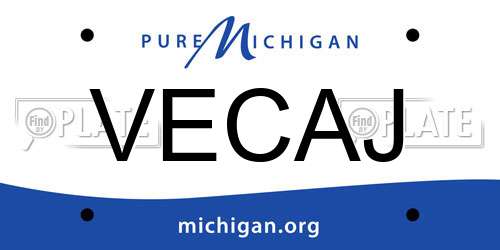 VECAJ Michigan License Plate