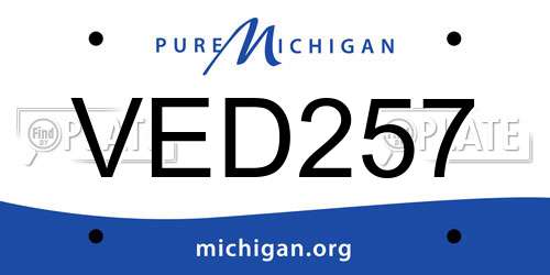 VED257 Michigan License Plate