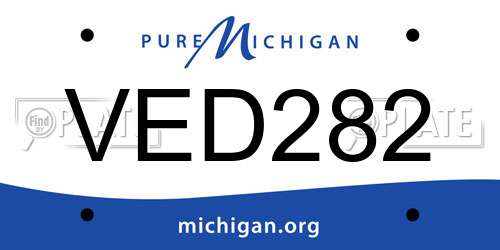 VED282 Michigan License Plate