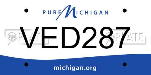 VED287 Michigan License Plate