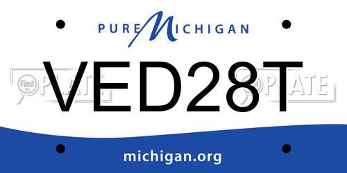 VED28T Michigan License Plate