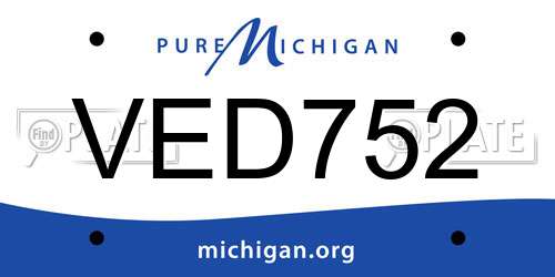 VED752 Michigan License Plate