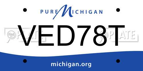 VED78T Michigan License Plate