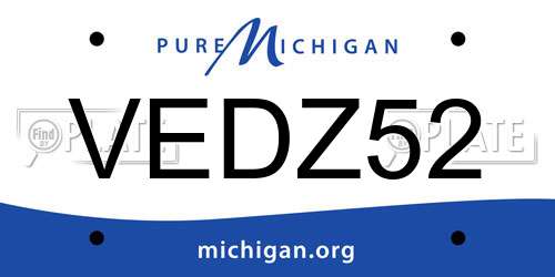VEDZ52 Michigan License Plate