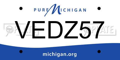 VEDZ57 Michigan License Plate