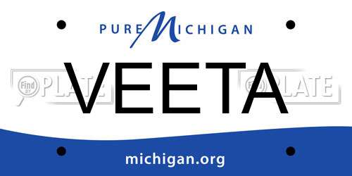 VEETA Michigan License Plate