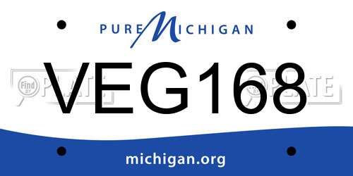 VEG168 Michigan License Plate