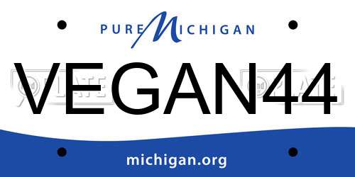VEGAN44 Michigan License Plate