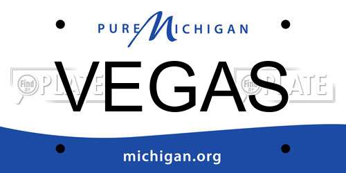 VEGAS Michigan License Plate