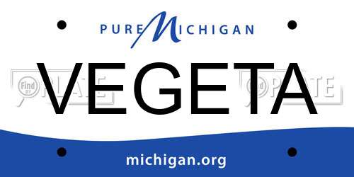 VEGETA Michigan License Plate