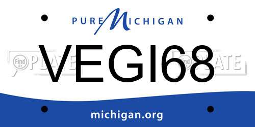 VEGI68 Michigan License Plate