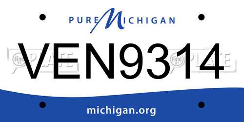 VEN9314 Michigan License Plate