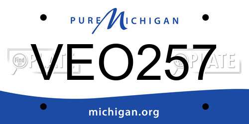 VEO257 Michigan License Plate