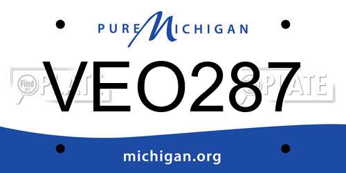VEO287 Michigan License Plate