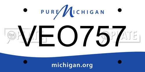VEO757 Michigan License Plate