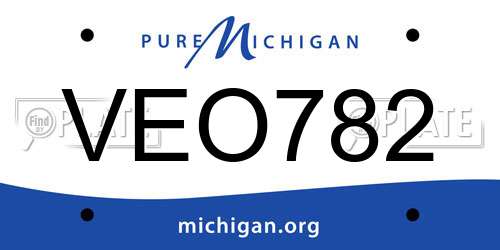 VEO782 Michigan License Plate