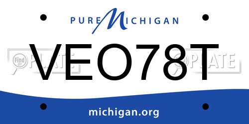 VEO78T Michigan License Plate