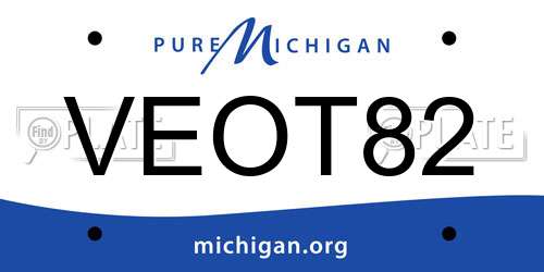VEOT82 Michigan License Plate