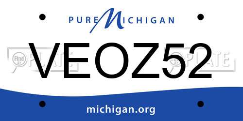 VEOZ52 Michigan License Plate